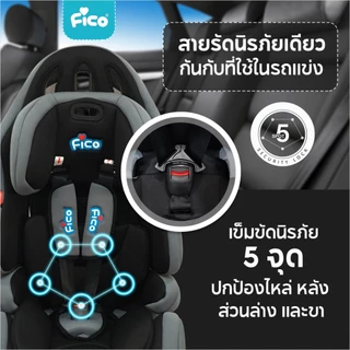 Fico คาร์ซีท ทรงสปอร์ต รุ่น RA-G New เบาะกว้าง นั่งสบาย รองรับเด็กได้ถึง 12 ขวบ