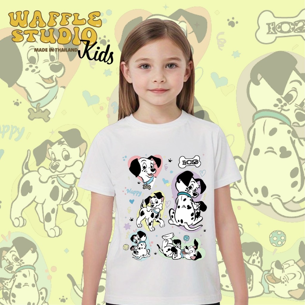 [ ส่งฟรี 🔥 ] KD0364 เสื้อเด็ก เสื้อยืดเด็ก เสื้อยืด  ผ้า Cotton 100% WAFFLE STUDIO