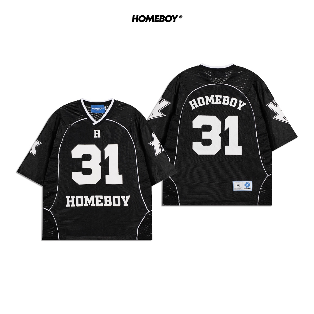 HOMEBOY เสื้อยืด AMERICAN.FOOTBALL.JERSEY - BLACK