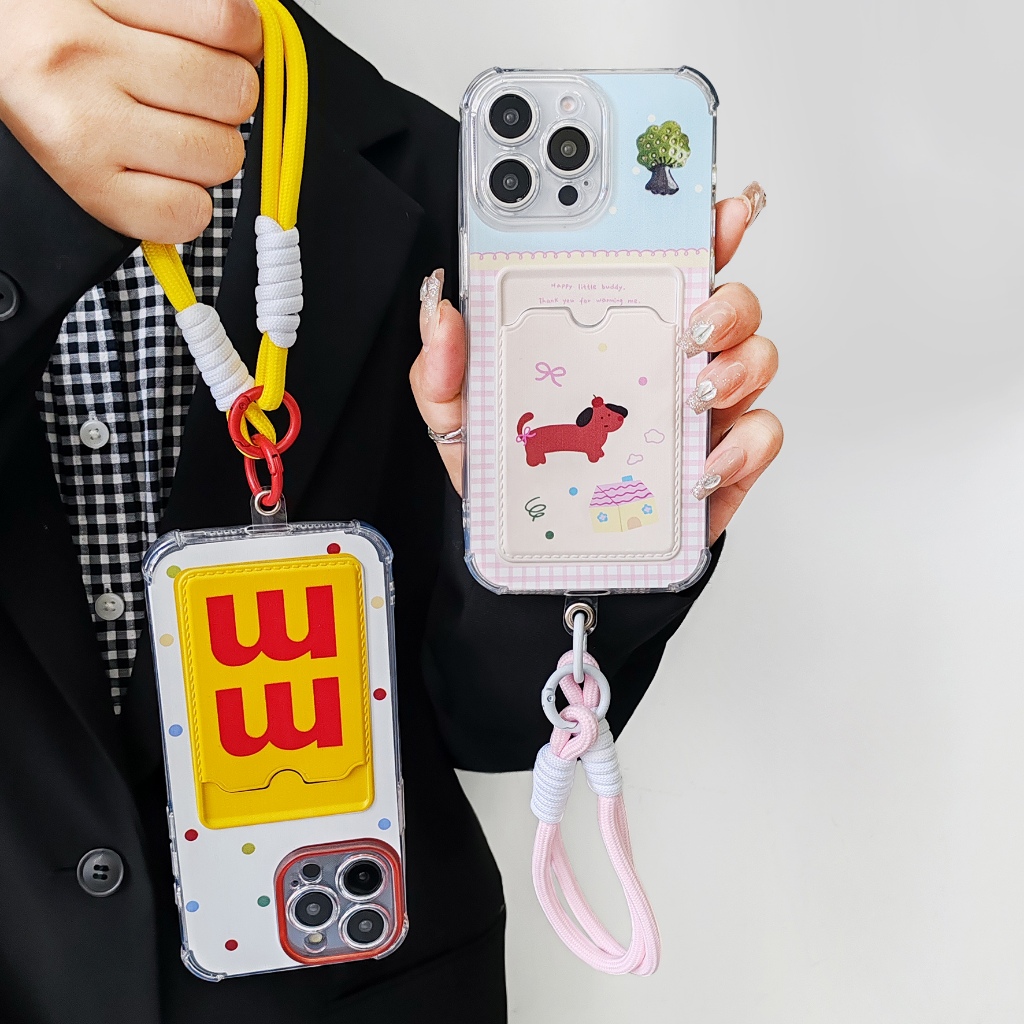 เคสใส่บัตรลายการ์ตูนน่ารัก สำรับรุ่น ไอโฟน วีโว้ for 7plus Xr 11 12 12pm 13 14 14pm 15 15pm Vivo Y17