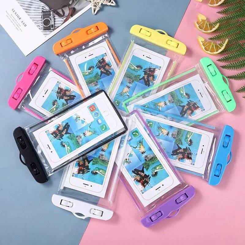 ซองกันน้ำ ซองพลาสติกใสใส่มือถือ ซองมือถือกันฝนได้ มีสายคล้องคอ ใส่มือถือหน้าจอไม่เกิน 7 นิ้ว VCN_ene