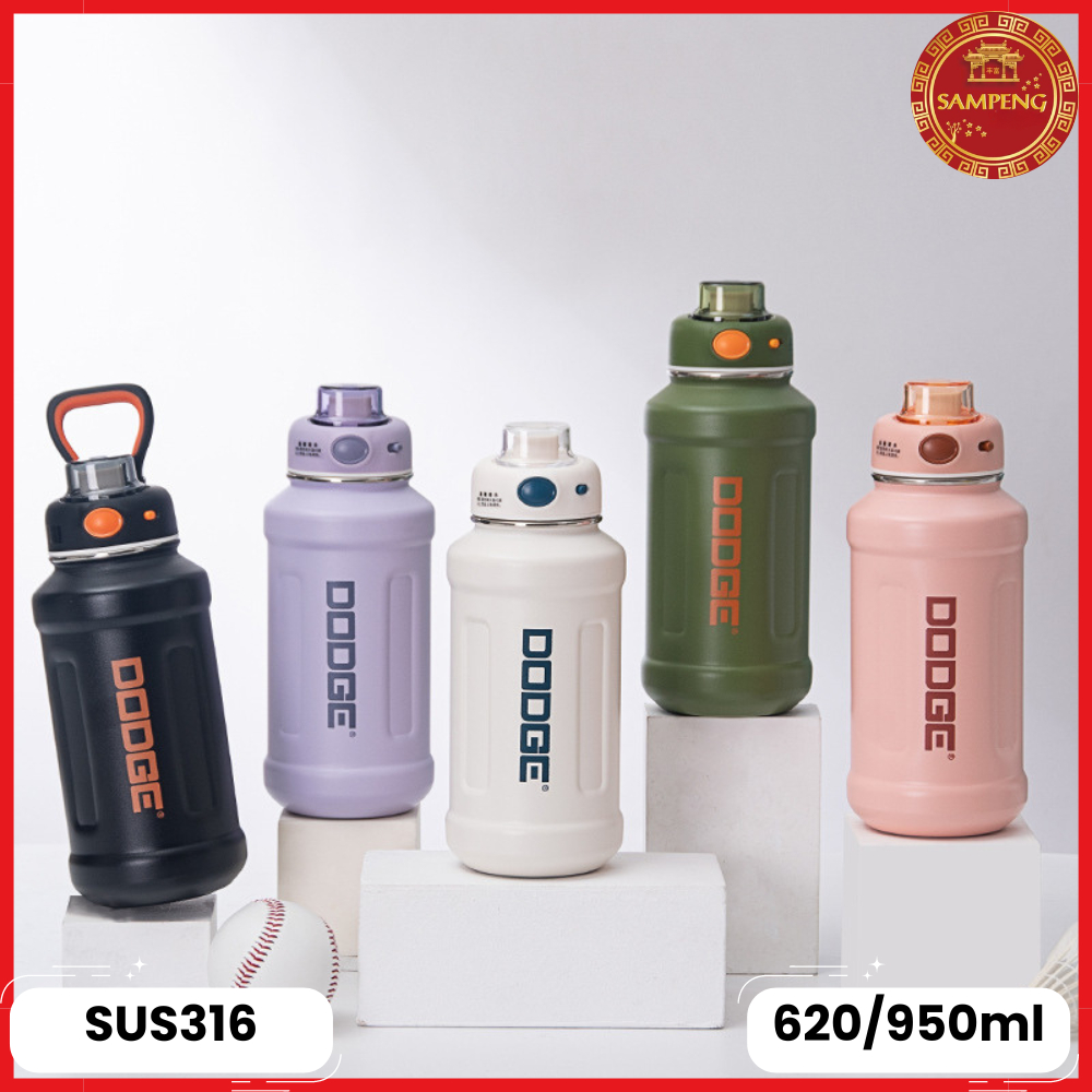 DODGEกระติกน้ำเย็นกระบอกน้ำเย็น กระติกน้ำสแตนเลส กระบอกน้ำ 620 ml. 950ml.ขวดน้ำออกกำลังกาย กระบอกน้ำ