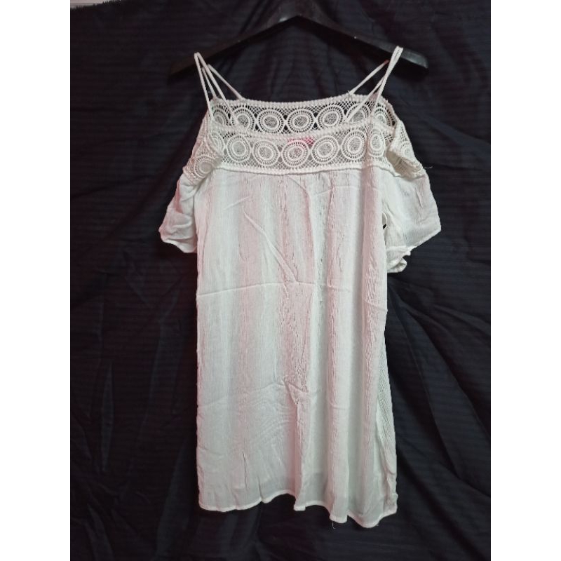 ff636 sandiva 100% rayon เสื้อลูกไม้มือสองมือสอง รอบอก 41 ยาว 31