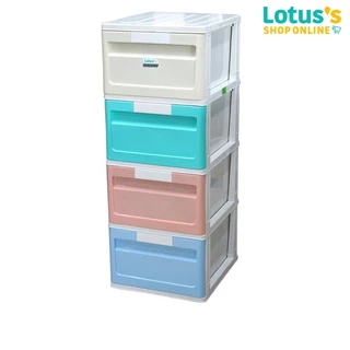 โลตัส ตู้ลิ้นชักพลาสสติก DIY 4 ชั้น สีเรนโบว์ LOTUS'S DRAWER CABINET DIY RAINBOW 4 TIER