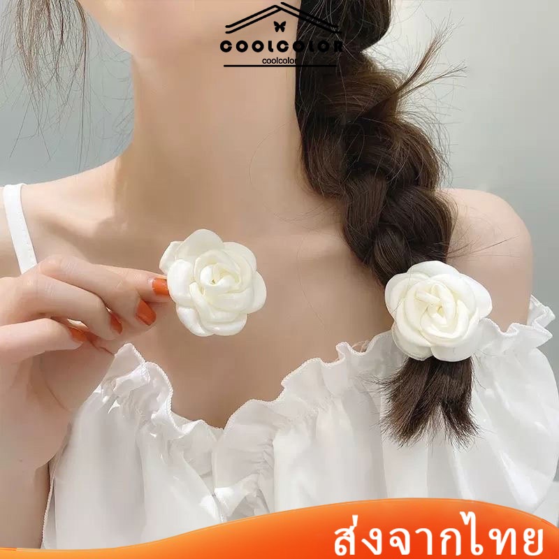 ในไทย💖กิ๊บติดผม รูปดอกคามิเลีย ขนาดใหญ่ สีขาว หรูหรา สไตล์เกาหลี วินเทจ เครื่องประดับ สําหรับผู้หญิง.COD
