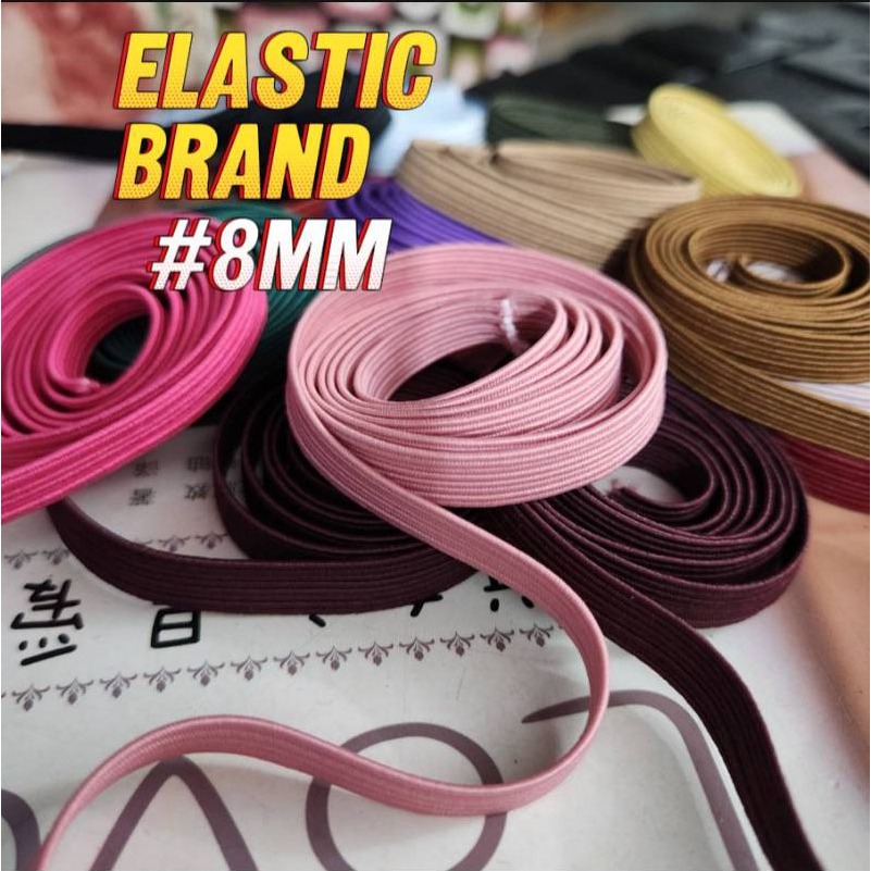 8mm 90cm ยางยืด ยางยืดเอนกประสงค์ ขนาด 8 มิล x (แบ่งตัดความยาว 90 เซนติเมตร)  8mm Rubber Elastic Braid Cord for Garments