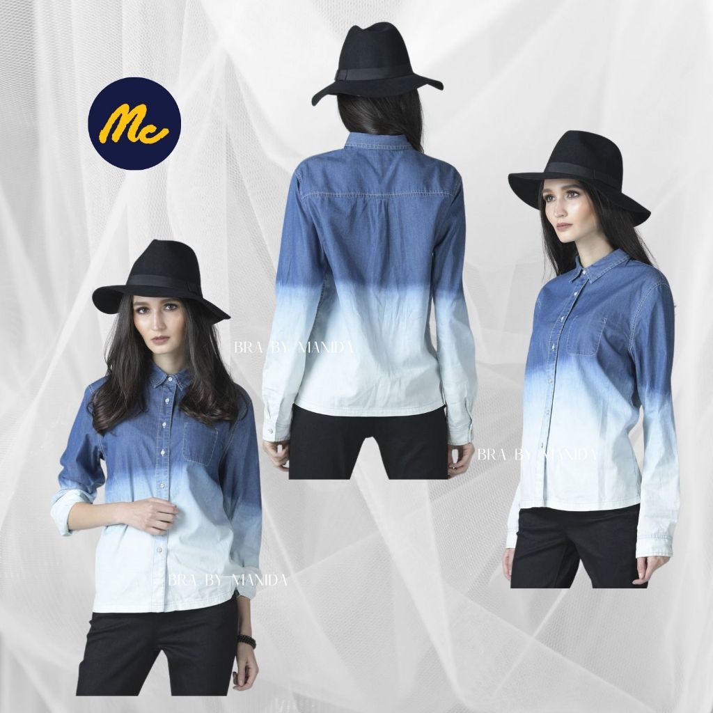 Mc Jeans แท้ 100 % (MC LADY ) เสื้อเชิ๊ตผู้หญิงแขนยาว  ID : MWL9117 ราคา ฿1,795.00