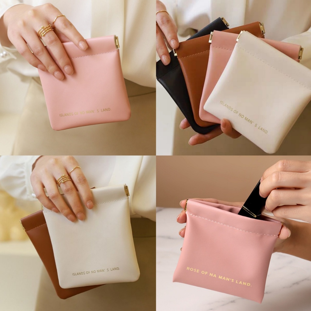 🌈พร้อมส่ง กระเป๋าเครื่องสําอางกระเป๋าหนัง Pu ใส่หูฟังขนาดเล็ก หลากสี
