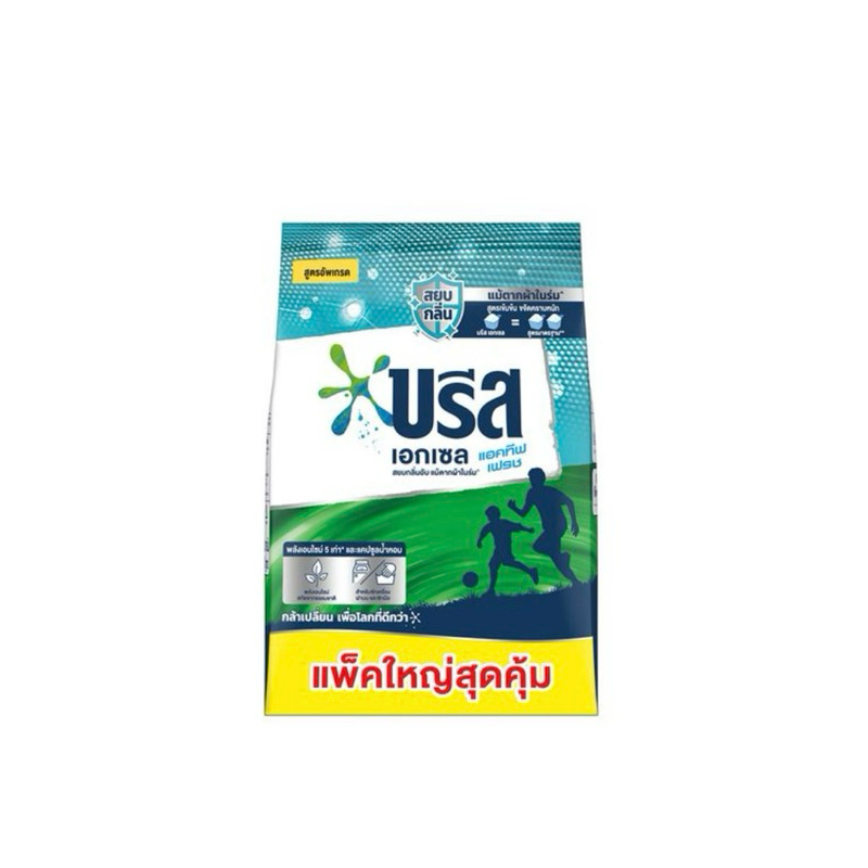 บรีส เอกเซล แอคทีฟเฟรช ผงซักฟอก สูตรเข้มข้น สีฟ้า ขนาด 4000 กรัม 1 ห่อ