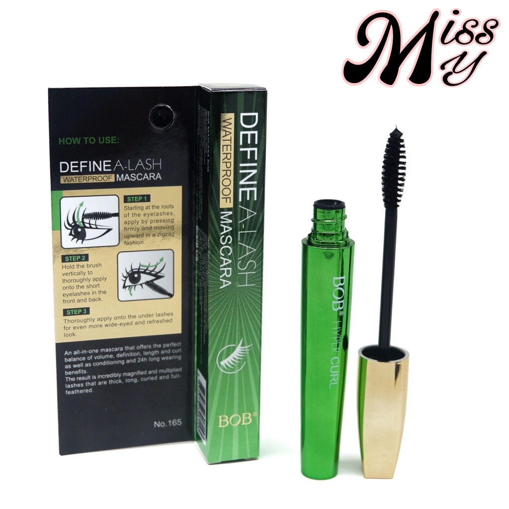 BOB Hyper Curl Waterproof Mascara มาสคาร่ากันน้ำ หัวแปรงใหญ่ ปัดขนตาหนา โค้งงอนยาวนาน 24ชม.