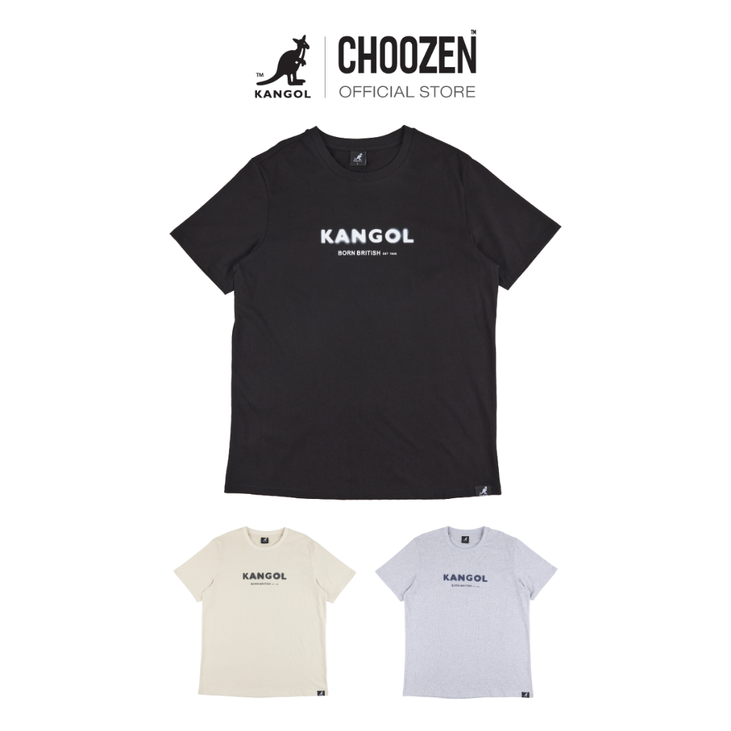 KANGOL T-shirt เสื้อปักลายโลโก้ KANGOL สีเทา, ดำ , กากี unisex 64258022