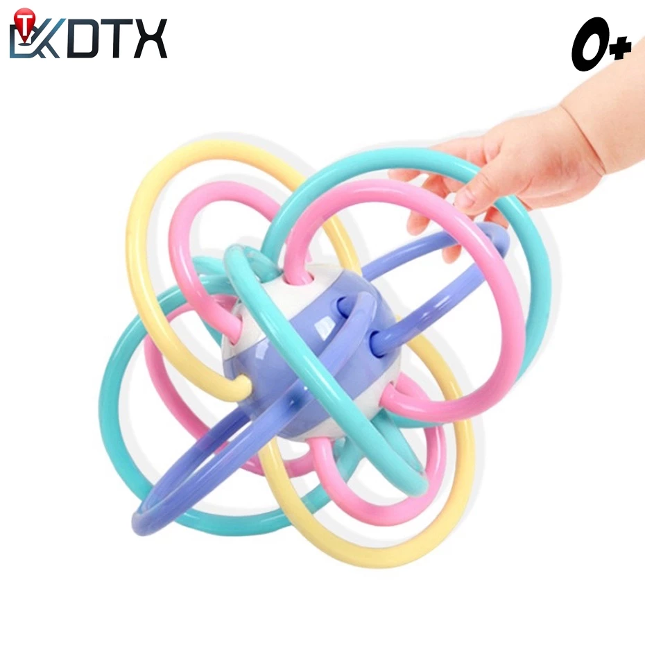 DTX ยางกัด ยางกัดเด็ก 680 Manhattan Toy นึ่งได้ปลอดสารปลอดภัยสุดๆยางกัดเส้นสีพาสเทลสำหรับเด็กมีเสียงเวลาเขย่า