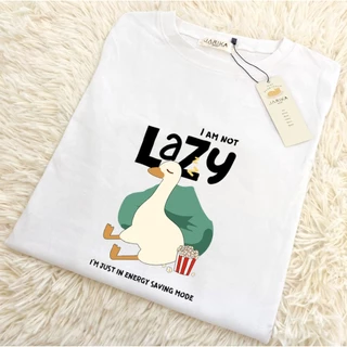 Jarikashop - เสื้อยืดลาย lazy duck( งานป้าย.. Jarika ) ( จ243 )