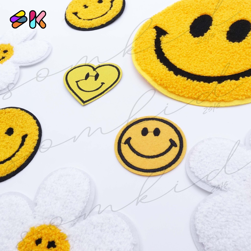 somkid ตัวปัก ตัวเย็บ ตัวรีด ตัวฟู ตัวตกแต่งเสื้อผ้า กระเป๋า DIY ดอกไม้ ยิ้ม smily สมายรี่