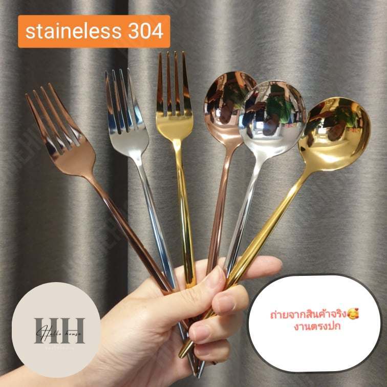 [โปรลดแหลก7วัน ราคาต่อคู่ ] ชุดช้อนส้อม ช้อนเกาหลี ส้อมเกาหลี (สแตนเลสไม่เป็นสนิม มีน้ำหนัก!!)