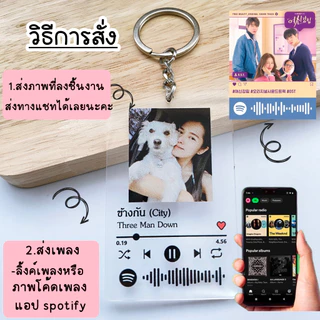 พวงกุญแจสแกนเพลง โค๊ดเพลง วัสดุอะคริลิค ของขวัญพิเศษ ไม่ซ้ำใคร(Spotify)
