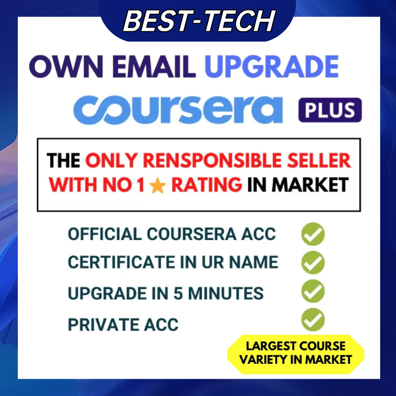[BEST-TECH]Coursera Plus Account Certificate with your name Private Account 6month/1ปี/2 ป / บัญชีตัวเอง12/24months