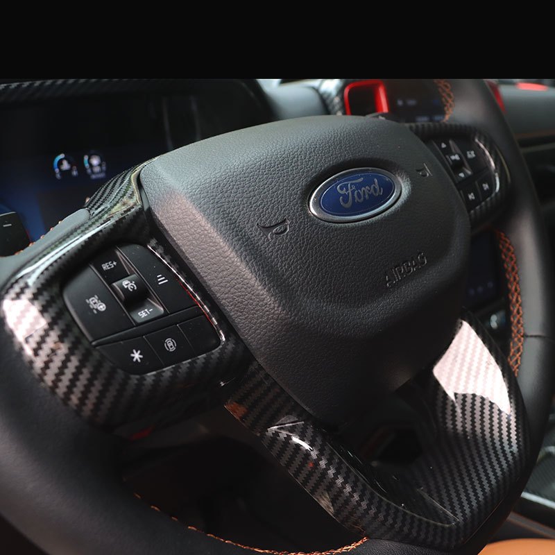 Ford Ranger/Ford Everest 2022-2025 คาร์บอนไฟเบอร์ พวงมาลัยรถยนต์ ประดับเลื่อม - รูปที่ 3