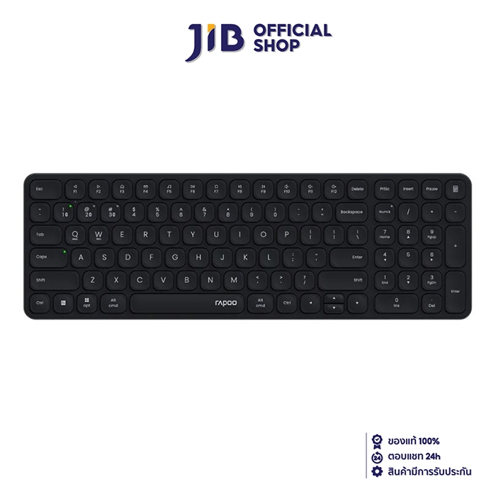 BLUETOOTH KEYBOARD (คีย์บอร์ดบลูทูธ) RAPOO E9350L-BK (BLACK) (CHICLET NON-LED EN/TH)