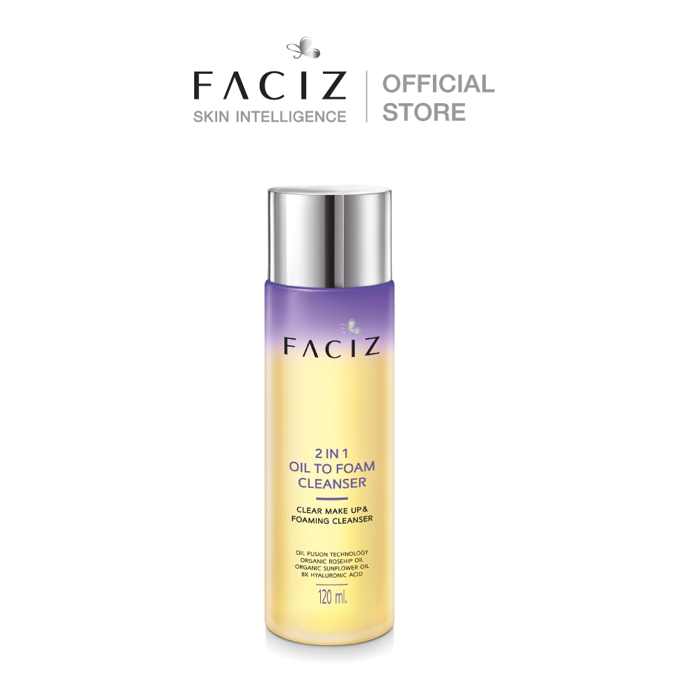 FACIZ เฟซิส 2 อิน1 ออยล์ทู โฟม คลีนเซอร์ 120 ml. (FACIZ Oil to Foam Cleanser)