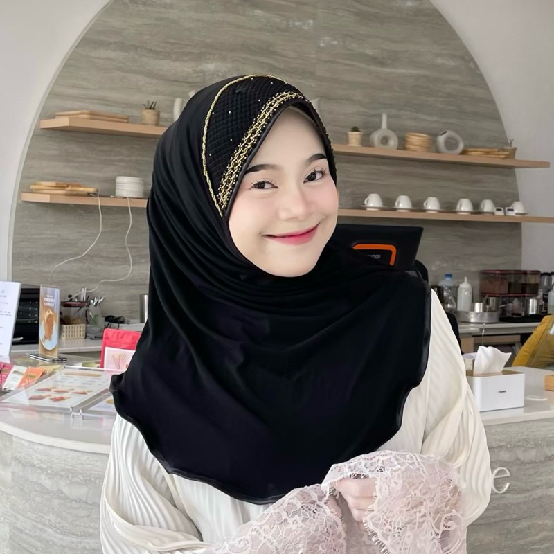 🌷ถูกที่สุด🔥ฮิญาบ ผ้ายืดปักคริสตัล  129บ.🌷