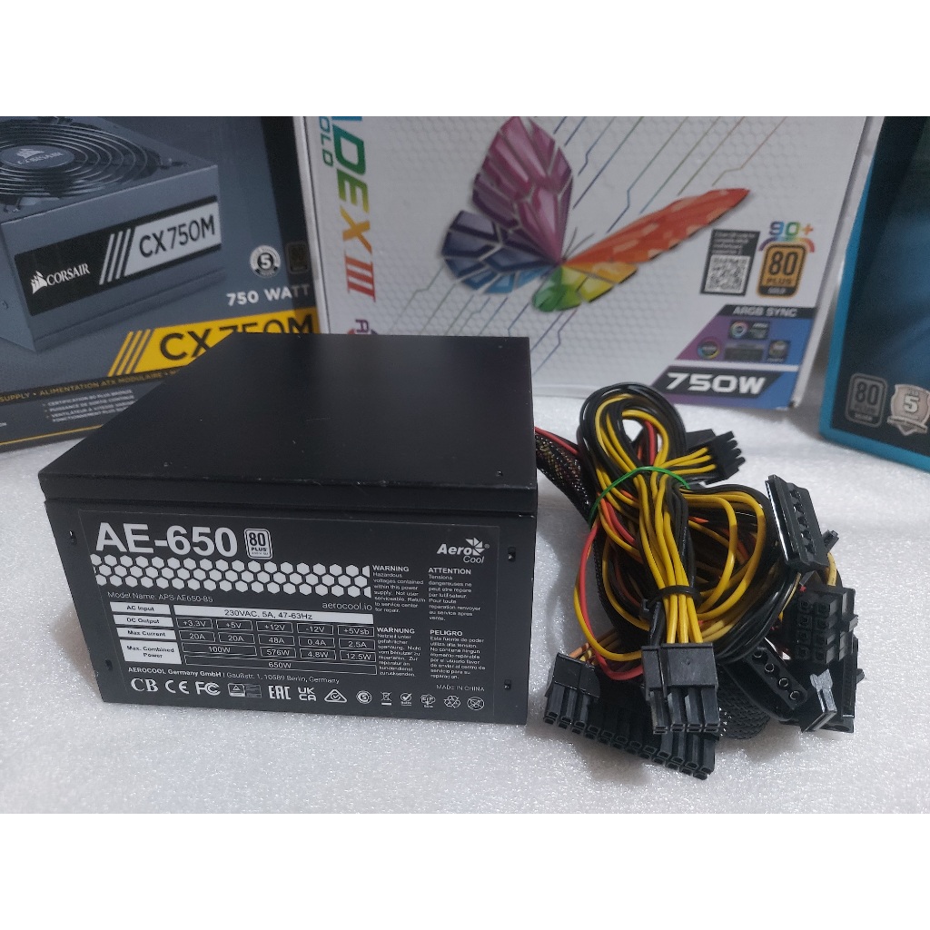 PSU ประกัน 3เดือน Aerocool AE-650 650W 80+White มือ2 / power supply / พาวเวอร์ซัพพลาย