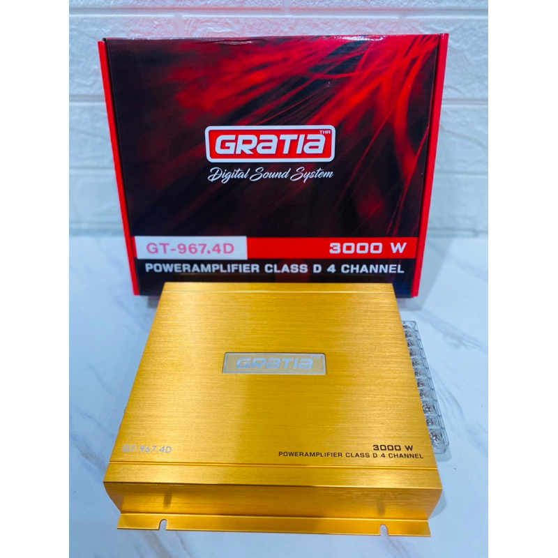 GRATIA รุ่น GT-967.4D Class D 4CH ระบบมอตเฟต ขับกลางแหลมรวม 16ดอกได้ สเปกเกาหลี 100%