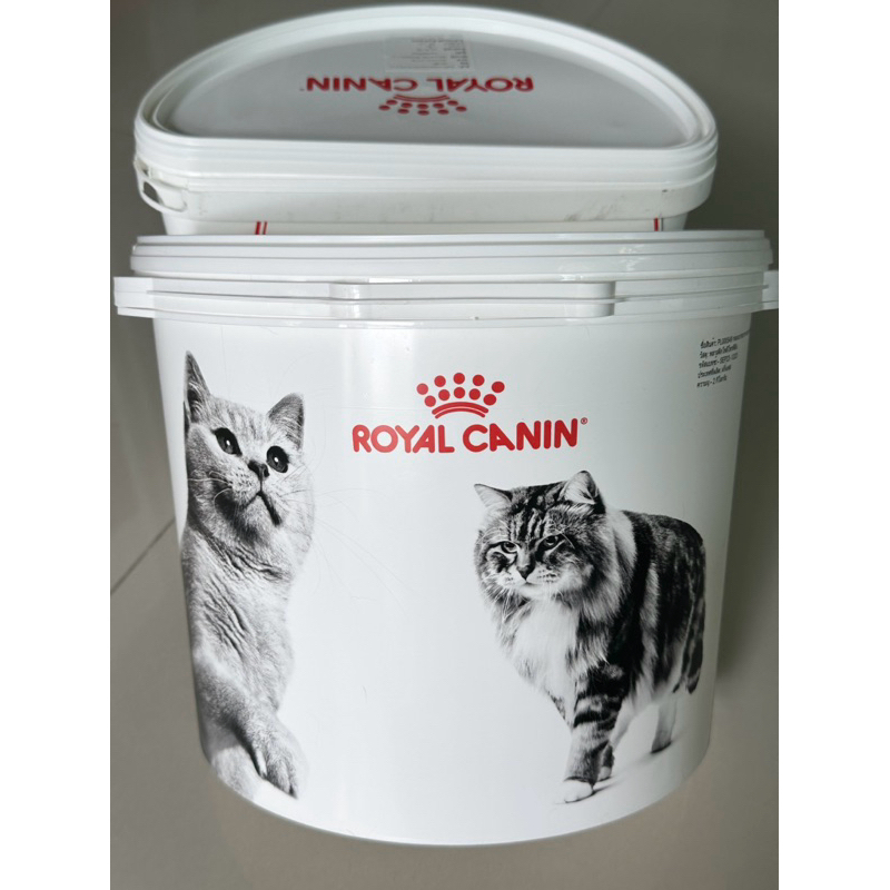 ถังใส่อาหาร ทรงครึ่งวงกลม Royal canin ลายแมว