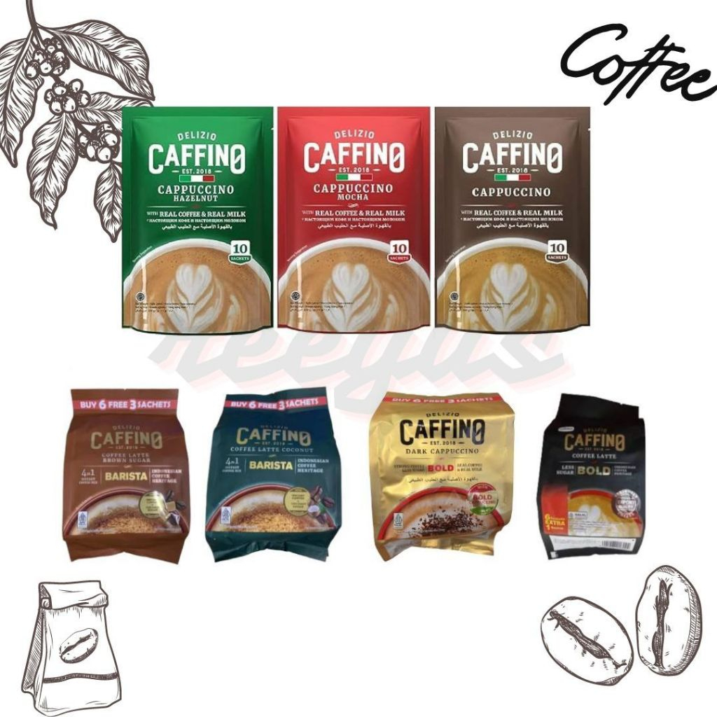Delizio Caffino กาแฟอินโด แบบซองแยก มี 7 รส สินค้ามีฮาลาล