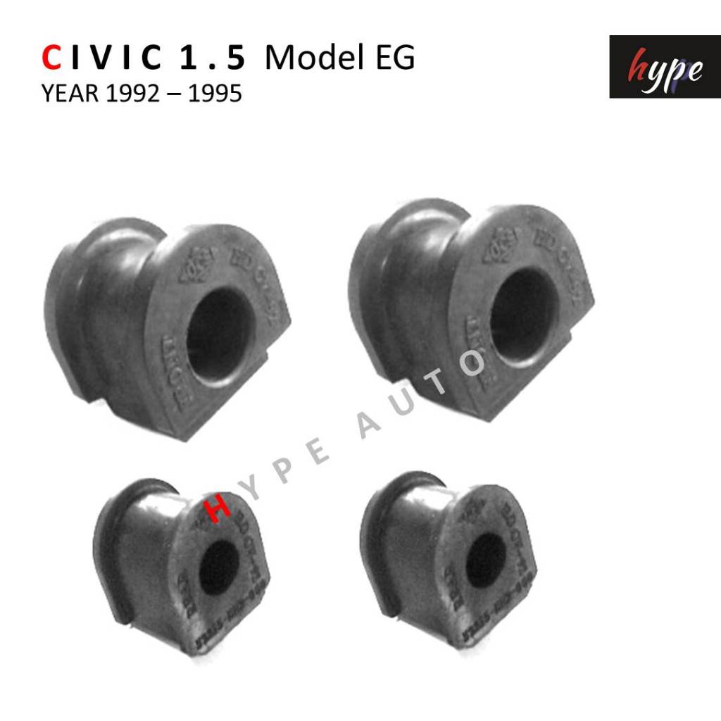 *** SET *** ยางประกับกันโคลง ยางกันโคลง หน้า + หลัง ซีวิค CIVIC EG เตารีด ปี 1992 - 1995 ( 4 ชิ้น)