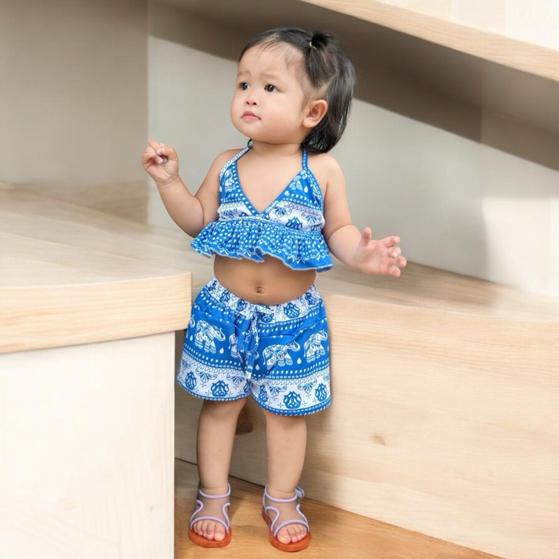 ชุดว่ายน้ำเด็กสำหรับลูกสาวใส่เที่ยวทะเล รูปที่ 5