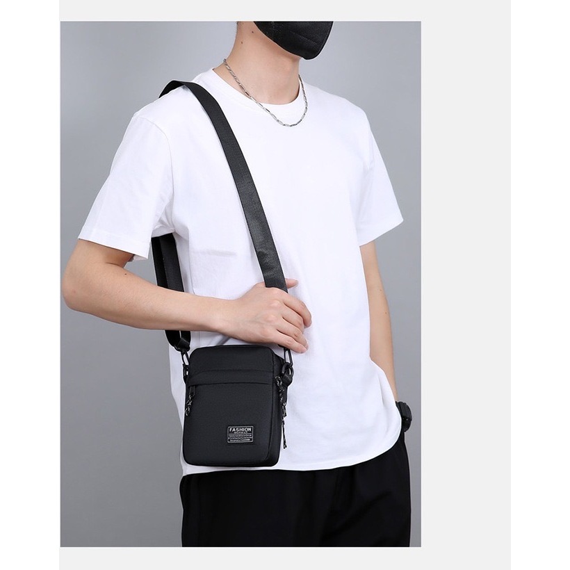 Lucky girl555 กระเป๋าสะพายข้างสำหรับผู้ชายมีหลายช่องใส่ของได้ ใส่ของได้เยอะ D002 - รูปที่ 2
