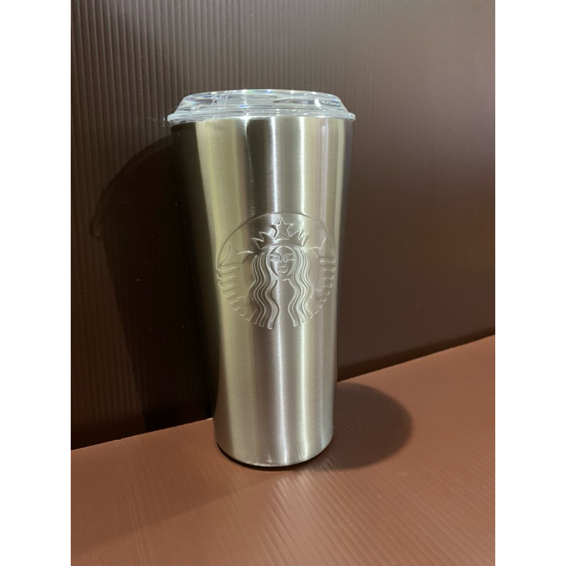 🇺🇸 Starbucks Stainless Steel Embossed Mermaid Logo 18oz Tumbler - Silver