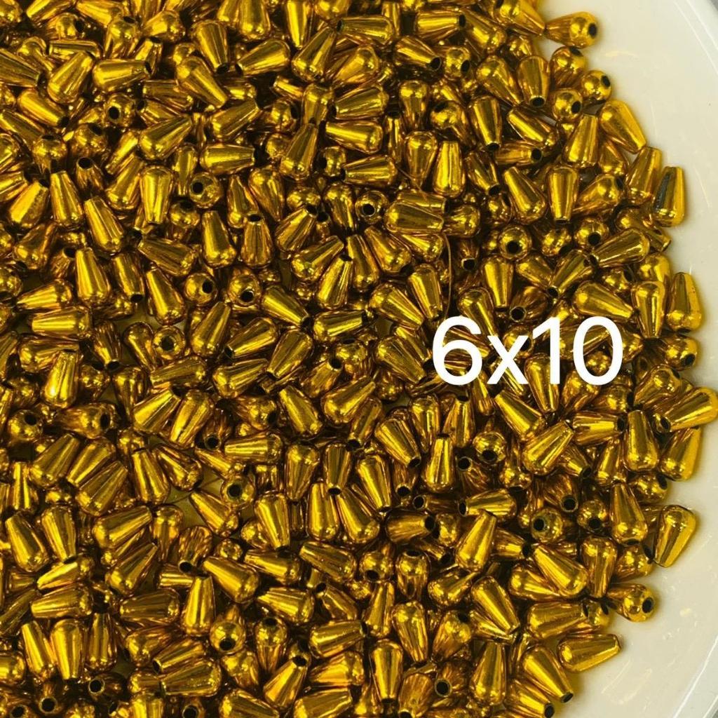 ลูกปัดหยดน้ำสีเงิน ลูกปัดหยดน้ำสีทอง ลูกปัดหยอดน้ำสีมุก 6x10mm 8x12mm ลูกปัดตกแต่ง ลูกปัดเงิน ลูกปัดทอง