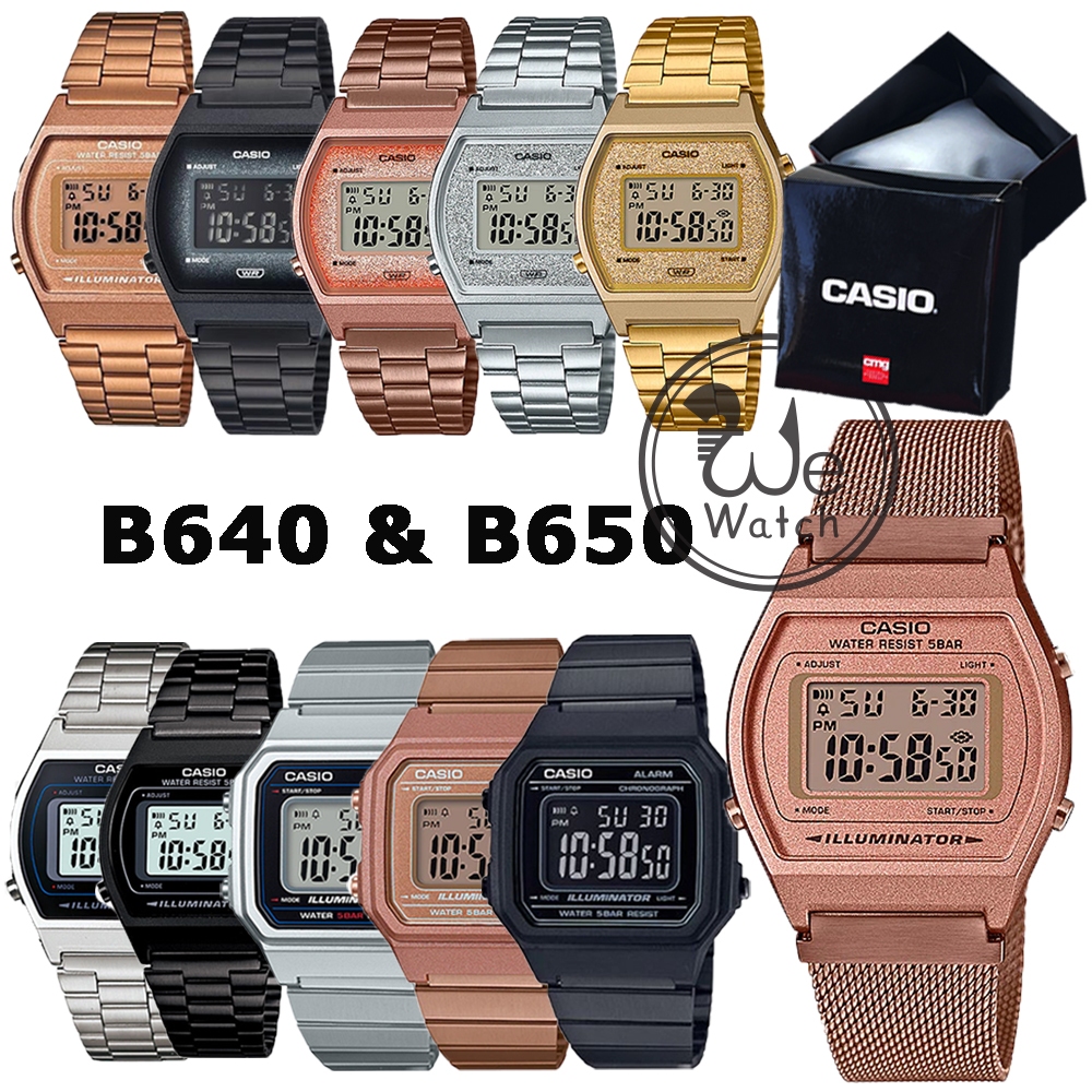 !!ประกัน1ปีและกล่อง CMG!! CASIO รุ่น B640 B650 นาฬิกาข้อมือผู้หญิง DIGITAL B-640 B-650