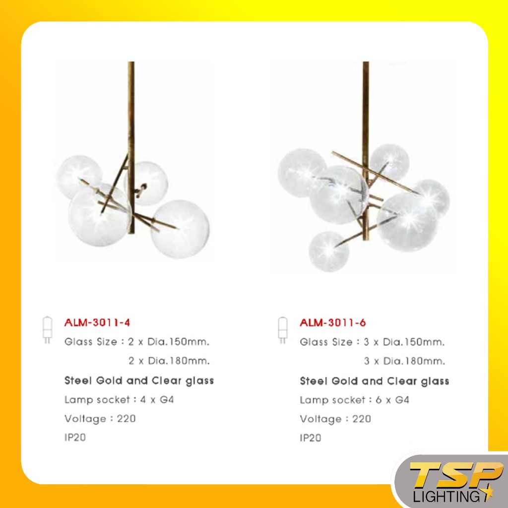 TSP Lighting │ DNER 085 โคมไฟช่อ แก้วใส
