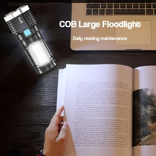ไฟฉาย led ไฟฉายแรงสูง ไฟฉาย LED 4 ตา ไฟฉายพกพา ไฟฉายชาร์จไฟ USB ส่องสว่างระยะไกลสำหรับกลางแจ้ง