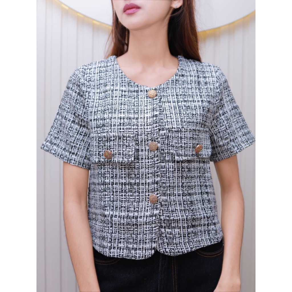 B05 เสื้อทวิชแขนสั้นสีดำ