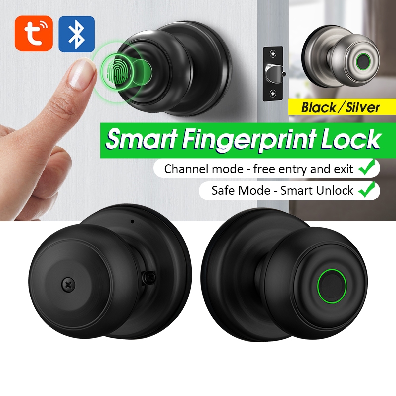 ลูกบิดประตูอัจฉริยะ ล็อคประตูลายนิ้วมือ Smart Lock ล็อคประตู Biometric ลูกบิดประตูลายนิ้วมือพร้อมการควบคุมแอพ