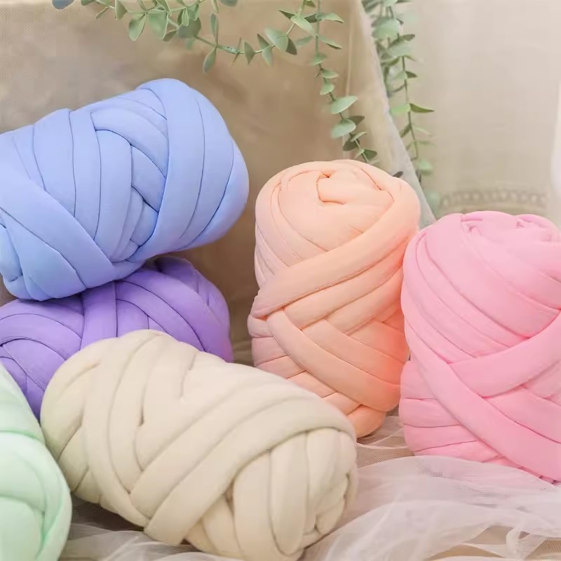 พร้อมส่งจากไทย 3ซม DIY ไหมพรมยักษ์ ผ้ากํามะหยี่ นุ่ม สำหรับการถัก ไหมยักษ์ โครเชต์ ไหมถักกระเป๋า ไหมพรมเส้นใหญ่