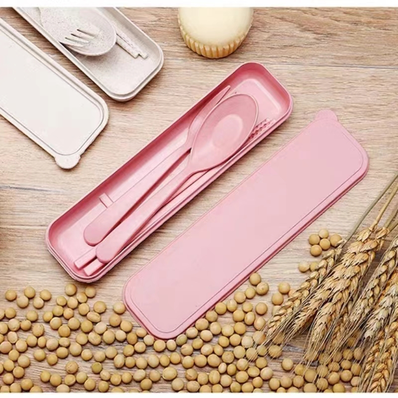 พร้อมส่ง ชุดช้อนส้อม+ตะเกียบ พร้อมกล่องใส่ขนาดพกพา มี3 สีให้เลือก