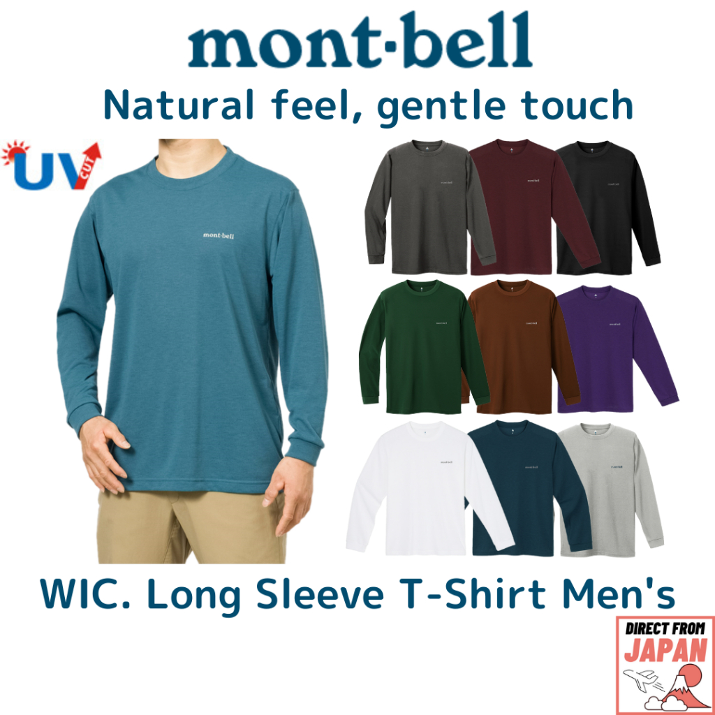montbell WIC. Long Sleeve T Men's เสื้อยืดแขนยาวระบายอากาศดี กันแดด แห้งไว รุ่น WIC. สำหรับผู้ชาย