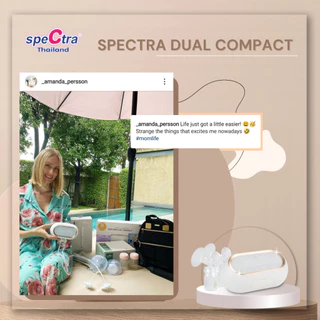Spectra Dual Compact เครื่องปั๊มนม 2 มอเตอร์ ดูดนุ่มถนอมหัวนม มีแบต ประกันศูนย์ 1 ปี