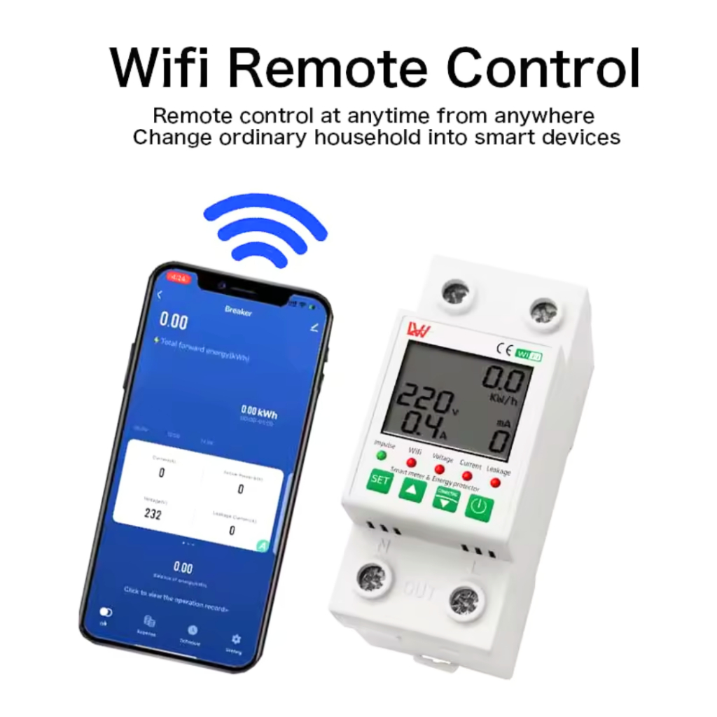 WIFI METER LW Quality Certified Remote Control Din Rail WIFI Smart Meter 1-63a 220VAC