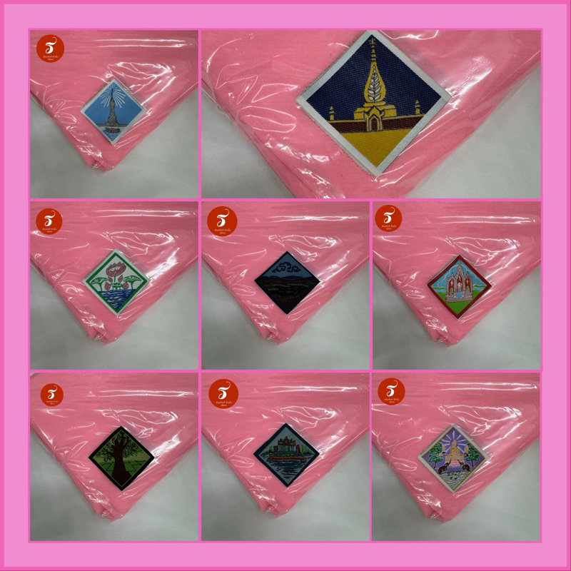(รัตนภัณฑ์ สำเพ็ง) ผ้าพันคอลูกเสือ เนตรนารี ขนาด S L XL (1ล) รวมสีชมพู ทุกจังหวัด