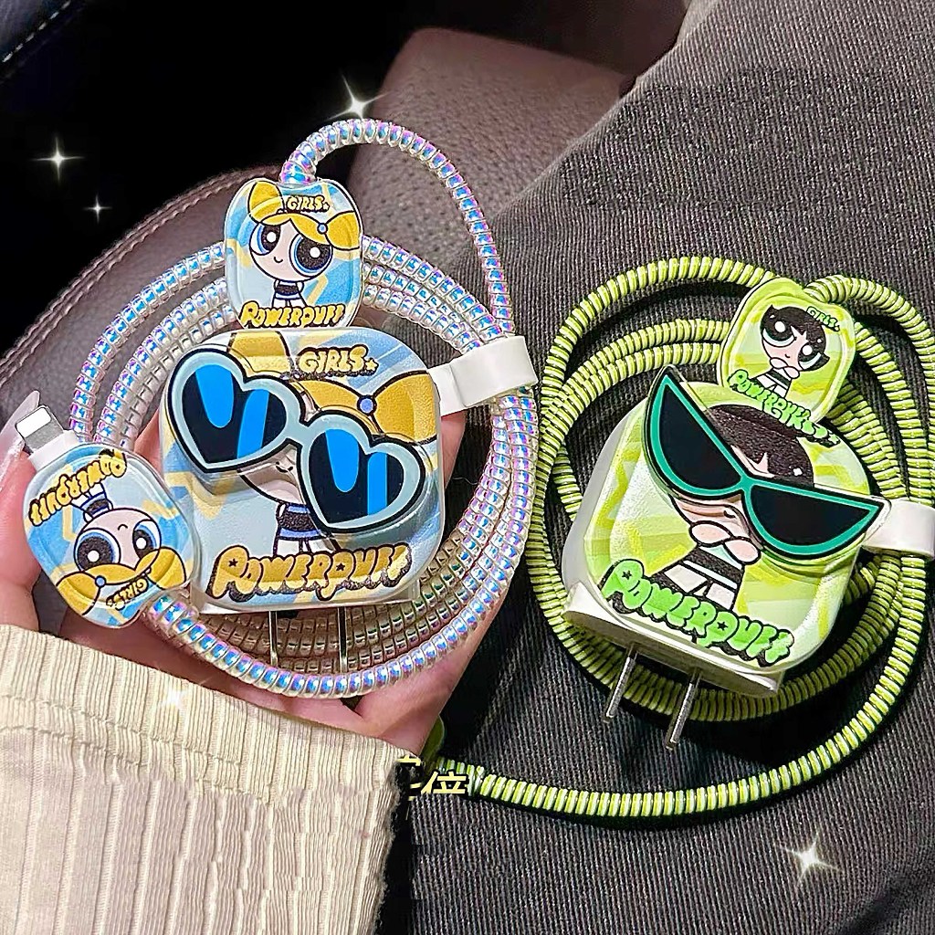 【พัฟเกิร์ลฟ้า】พร้อมส่ง เคสหัวชาร์จ ถนอมสายชาร์จ สำหรับรุ่น 18w 20w 35W