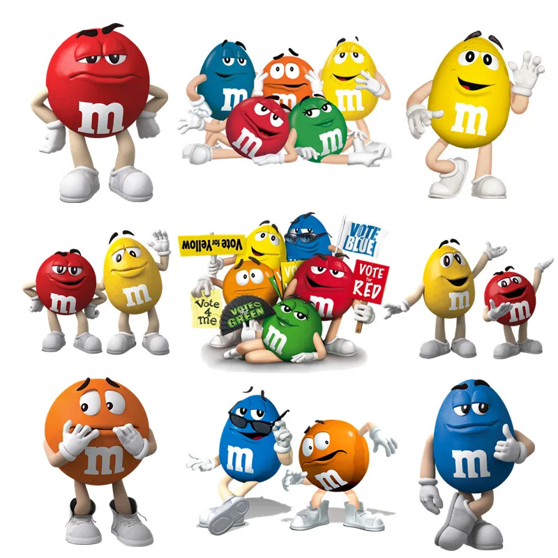 ตัวรีดติดเสื้อ M&m การ์ตูนยอดฮิต  แผ่นฟิล์มรีดร้อน น่ารักๆ F.199