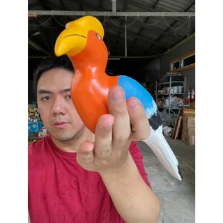นกเกาะกระถาง จัมโบ้(25CM) ลายนกเงือก (คละสี) เกาะต้นไม้ ตุ๊กตาสวน งานดี วาดสวย ใช้ตกแต่งสวน ตกแต่งบ้าน ตุ๊กตาเซรามิก