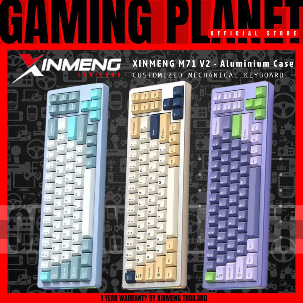 XINMENG M71 V2 Mechanical keyboard-Aluminium case-คีย์บอร์ดไร้สาย Hot-swap 3 โหมด โครงสร้าง gasket