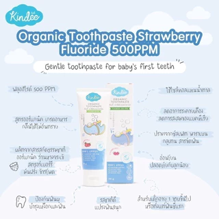 Kindee ยาสีฟันเด็ก ออร์แกนิก ยาสีฟันเด็กกลืนได้ Food Grade เด็ก 6เดือน+ ขนาด50g.